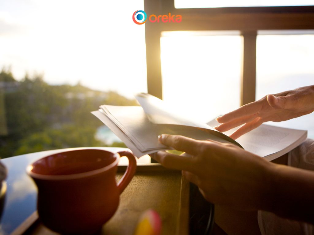 đọc sách cây cam ngọt của tôi, hình ảnh độc giả đang đọc sách bên cửa sổ vào buổi sáng trời đầy nắng
