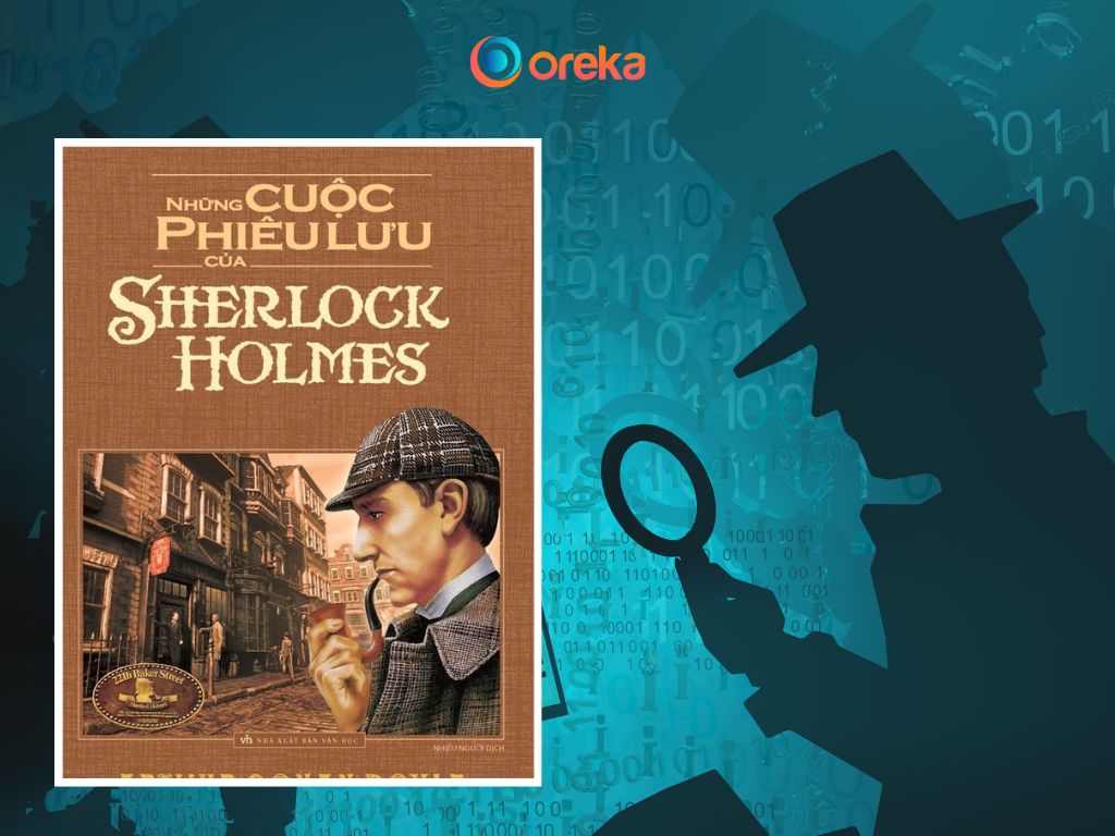 tiểu thuyết trinh thám hay, bìa cuốn sách những cuộc phiêu lưu của Sherlock Holmes